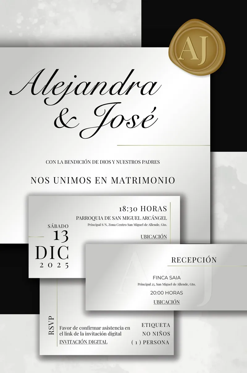 Demo de invitación digital Alejandra & José - Boda PDF