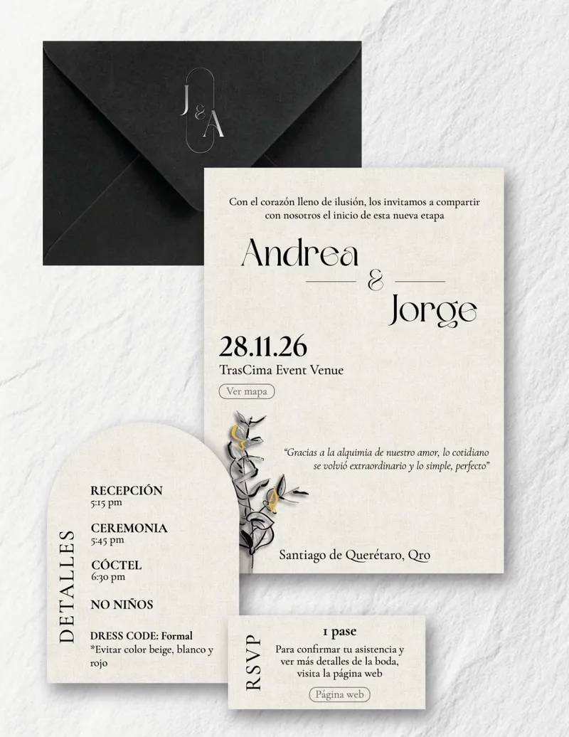 Demo de invitación digital Andrea & Jorge - Boda